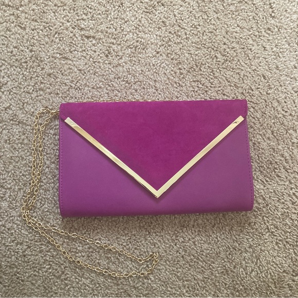 Aldo Handbags - Aldo Clutch Pink with Gold Detachable Chain Strap